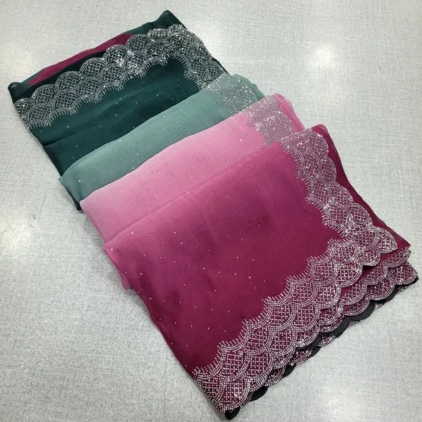 Crunchy Space Multi Colour Stone Work Saree | SR274